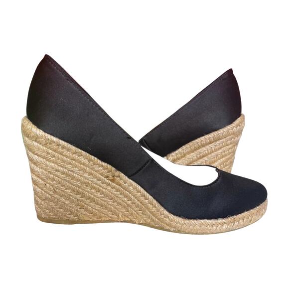 Rampage Matilda Black Espadrille Wedge Heels 7M summer wedge Jute Platform beach - Picture 3 of 11